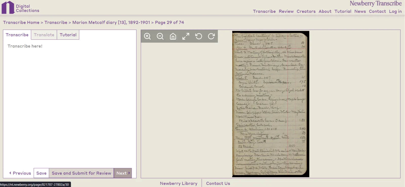 Newberry Transcribe